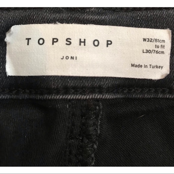 topshop black joni jeans distressed knees 32 - Picture 4 of 6